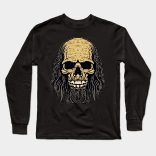 Skull with Beard Long Sleeve T-Shirt